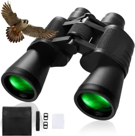 10x50 High Powered Binoculars for Adults, Professional Binoculars with Clear Vision, BAK4 Prism, FMC Lens, Waterproof, Portable with Carrying Bag for Bird Watching Hunting Football Games
