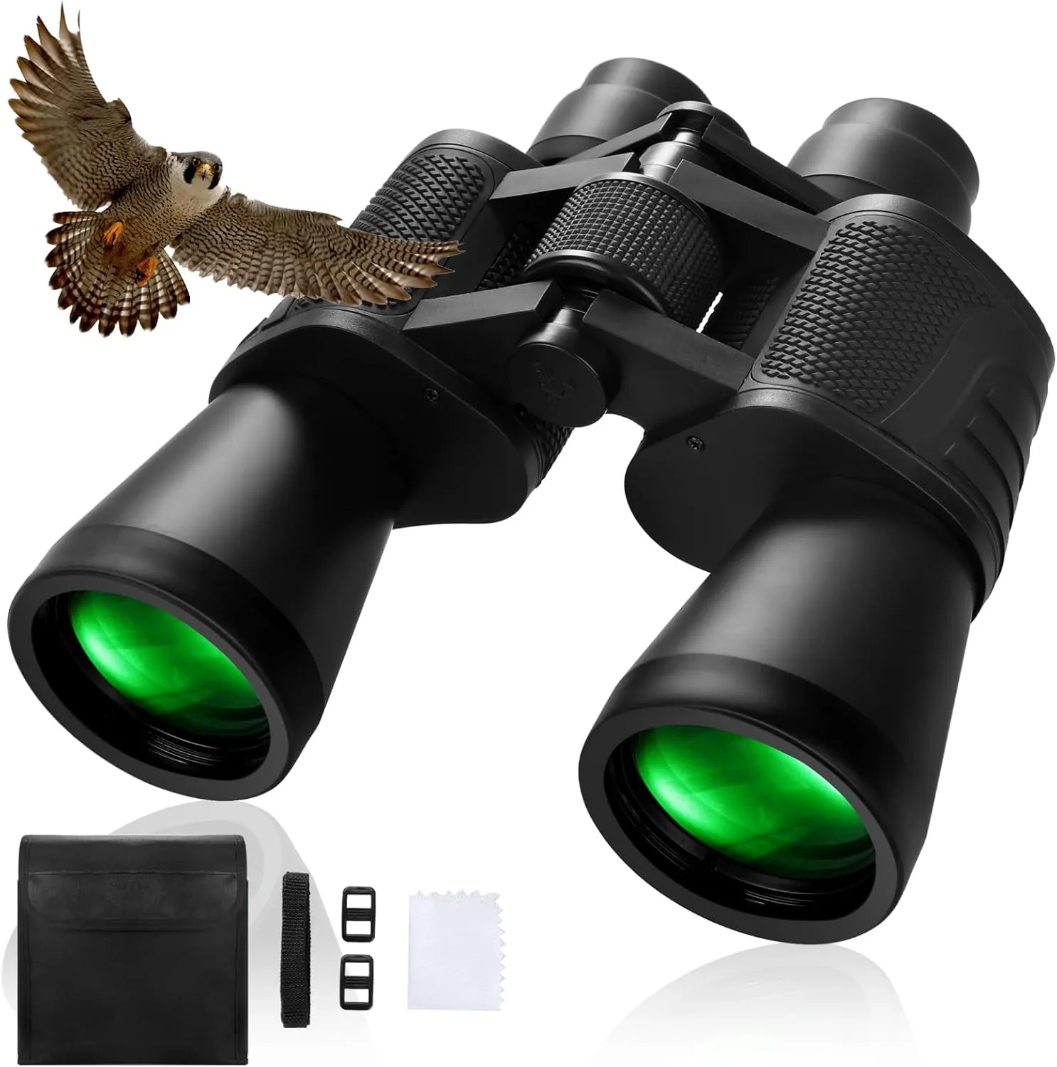 10x50 High Powered Binoculars for Adults, Professional Binoculars with Clear Vision, BAK4 Prism, FMC Lens, Waterproof, Portable with Carrying Bag for Bird Watching Hunting Football Games