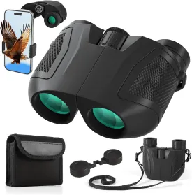 12x30 Compact Binoculars for Adults High Powered - Travel Small Binoculars with Phone Adapter for Cruise Ship Hiking Bird Watching Sports Safari Viewing Football Sports Concert