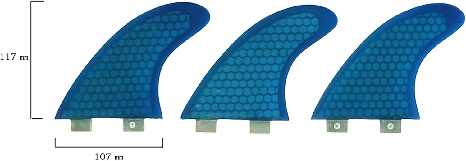 3Pcs Fiberglass Surfboard Keel Fin Honeycomb Fin Set Paddle Board Fin SUP Surfing Fin (Color : 6)
