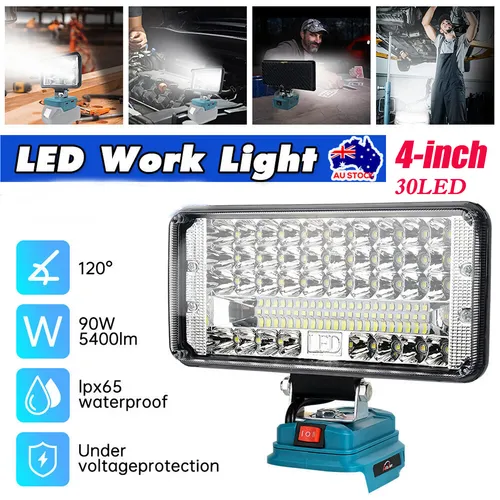 4inch For Makita Battery 18V Li-Ion | LED Work Light | Workshop Flashlights | Torch | Camping