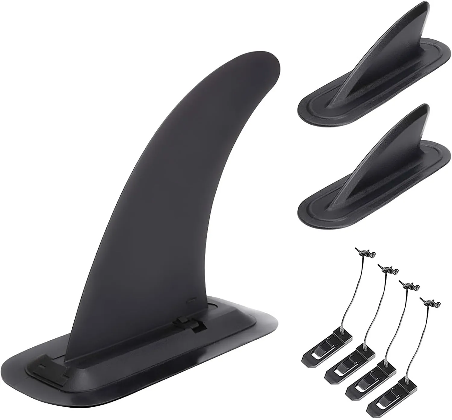 9''Detachable Center Fin Black, Kayak Rudder Kit Skeg Tracking Fin Watershed Board for Inflatable Canoe, Stand Up Paddle SUP Boards, Surfboard