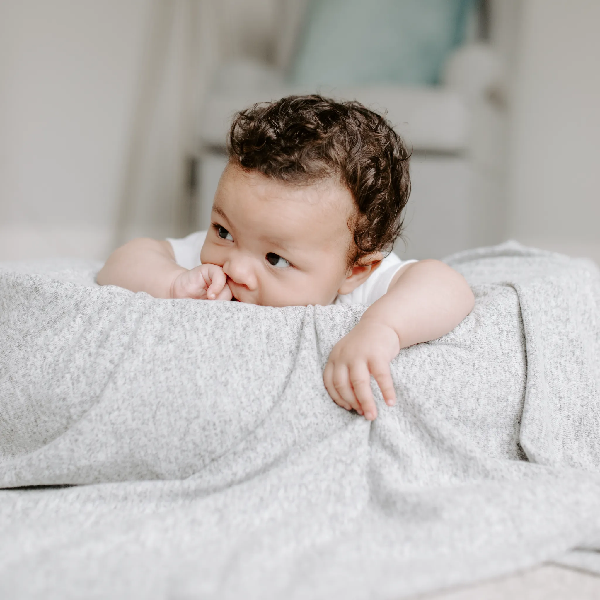 Aden   Anais heather grey snug knit swaddle blanket