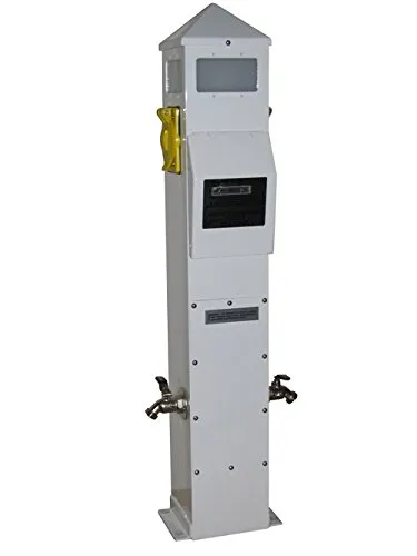 Alegria SPC-36-2T Cone Top White Marine Outlet Pedestal with 2 x 30 Amp 125V, 2 Water, 15 Year Warranty