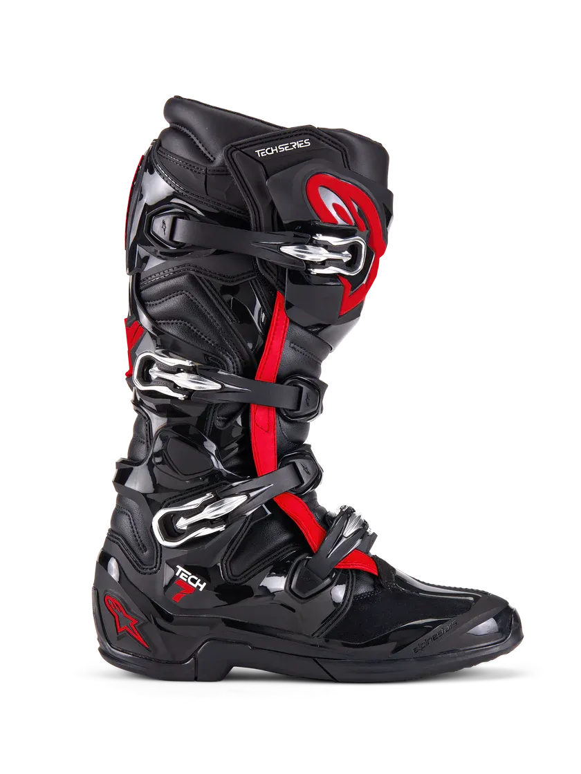 Alpinestars Tech 7 Motocross Boots Black Red Fluo