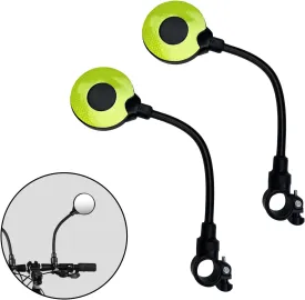 Bike Mirror Handlebar Mount, Adjustable Rotatable Bicycle Rear View Mirror, Wide Angle Acrylic Convex Safety Mirror for Mountain Road Bike (yellow)
