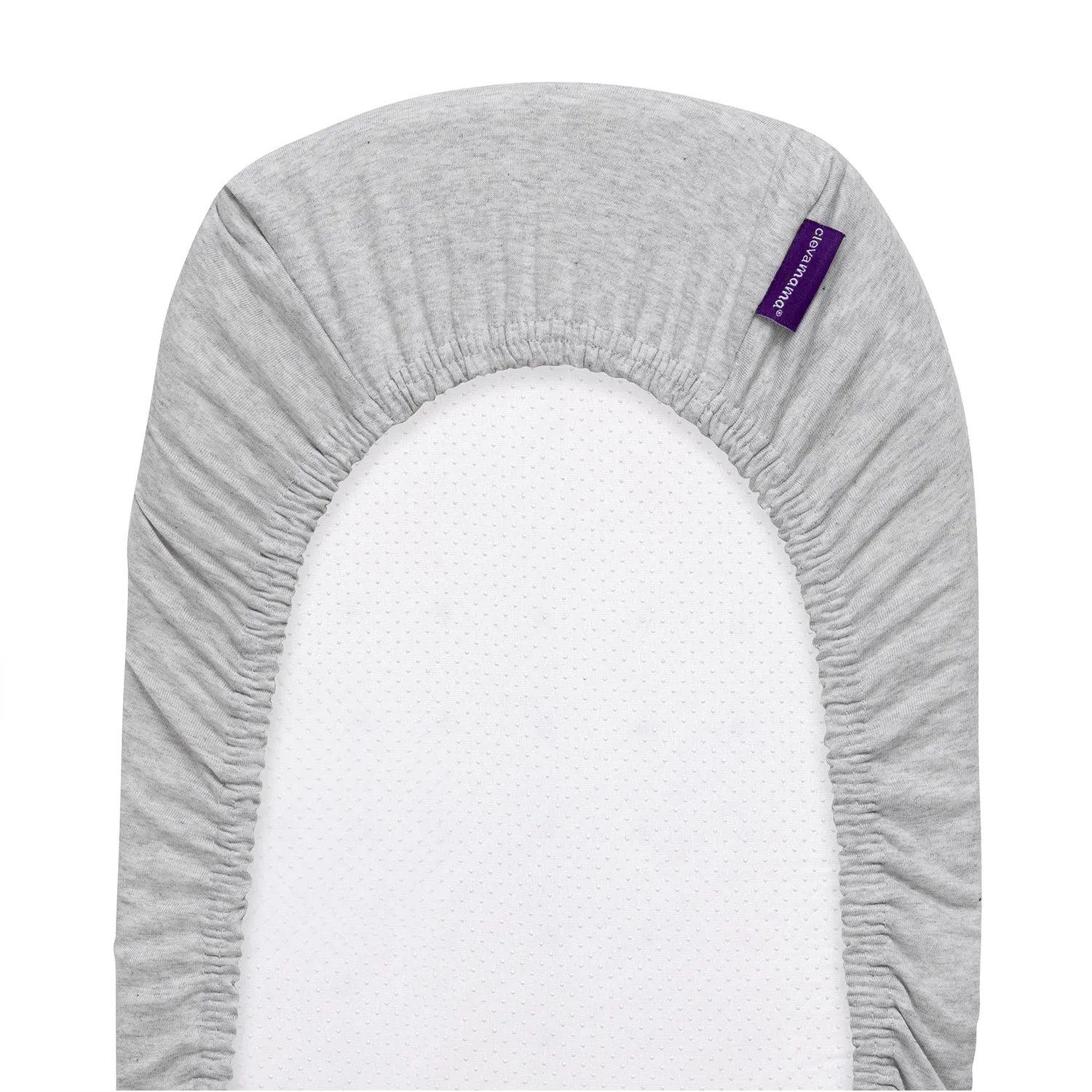 Clevamama Jersey Cotton Fitted Sheets Grey 2 Pack