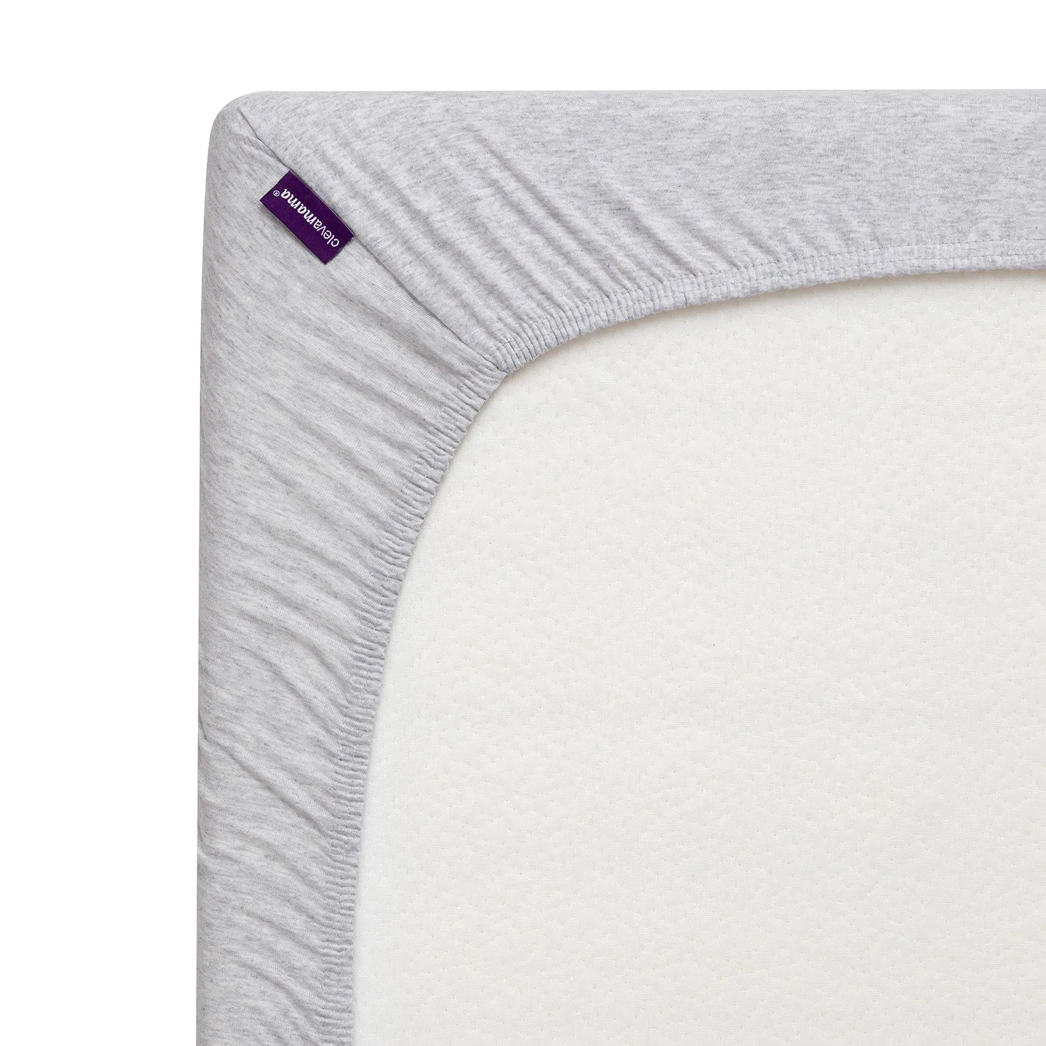 Clevamama Jersey Cotton Fitted Sheets Grey 2 Pack
