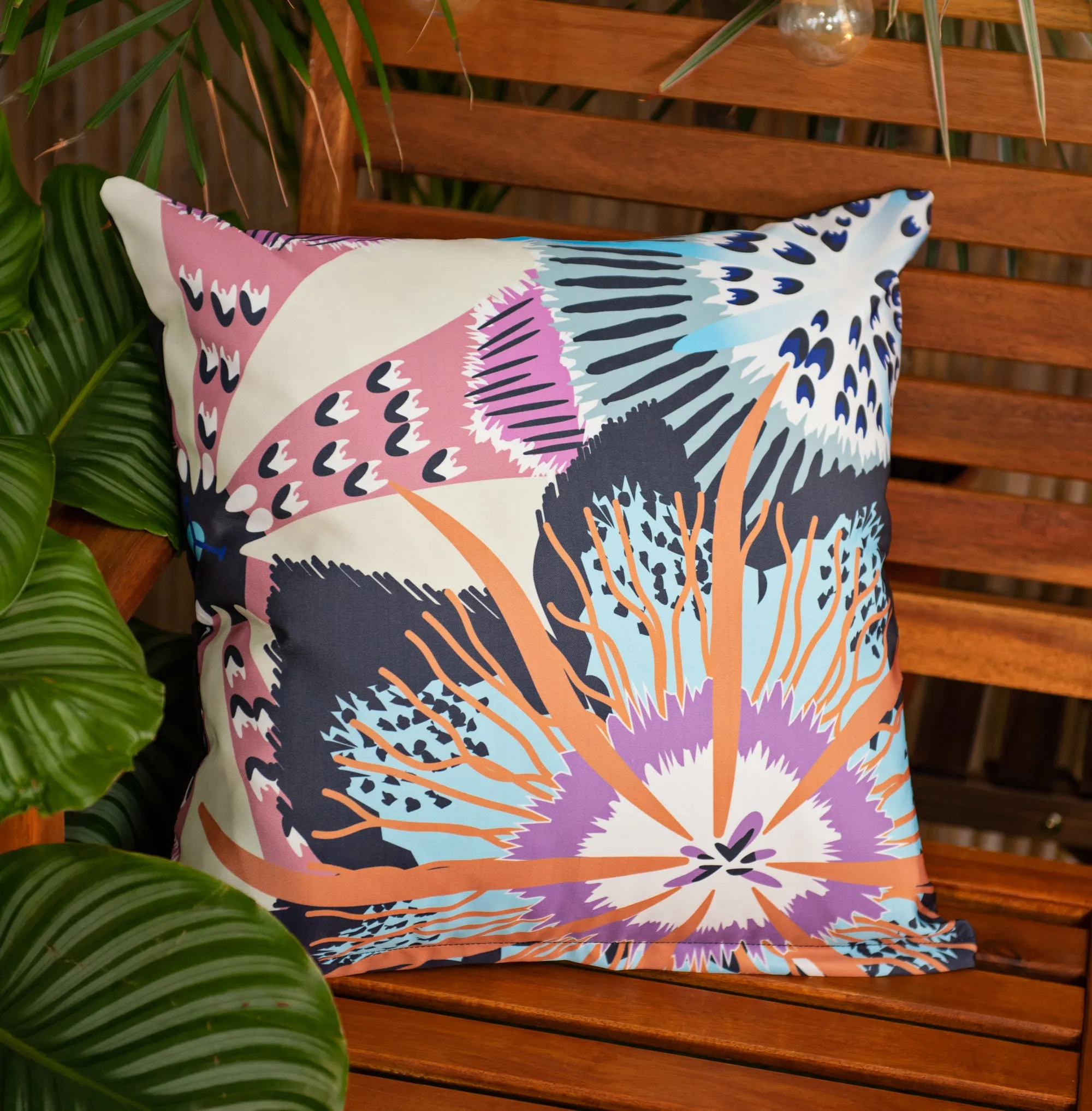 Coloured Floral Cushion