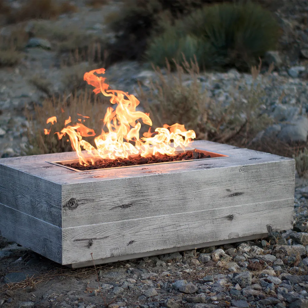 Coronado 120" Fire Table, Wood Grain GFRC Concrete - Fire Pit