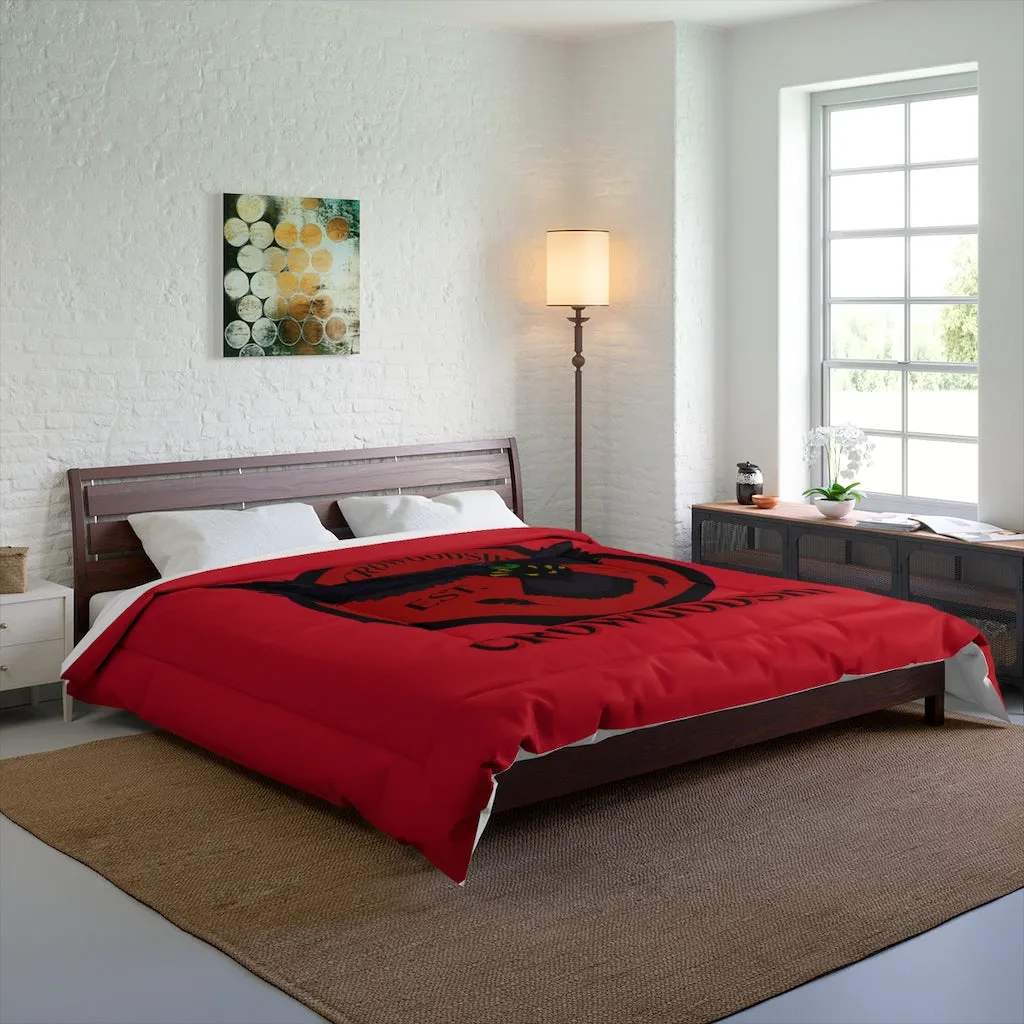 Crowgodshi First Generation Comforter, BURGUNDY LOGO