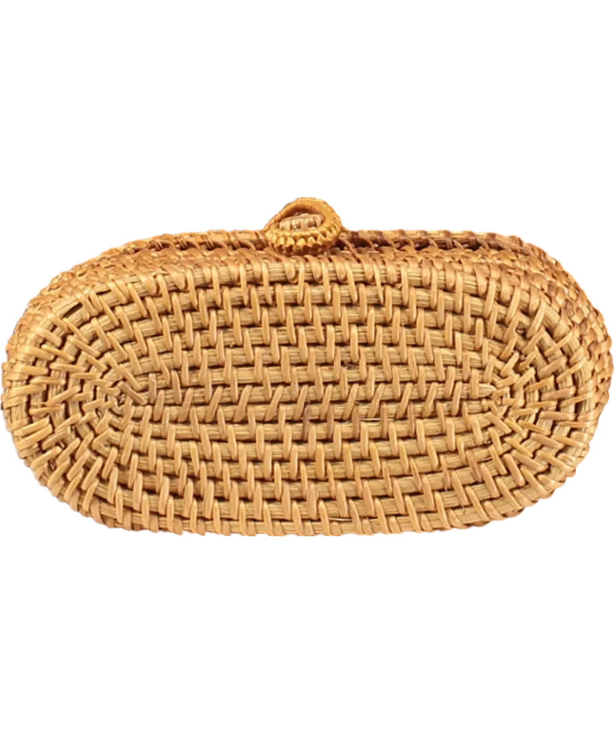 Cult Gaia Beige Mini Rattan And Bamboo Lidded Box Bag One Size