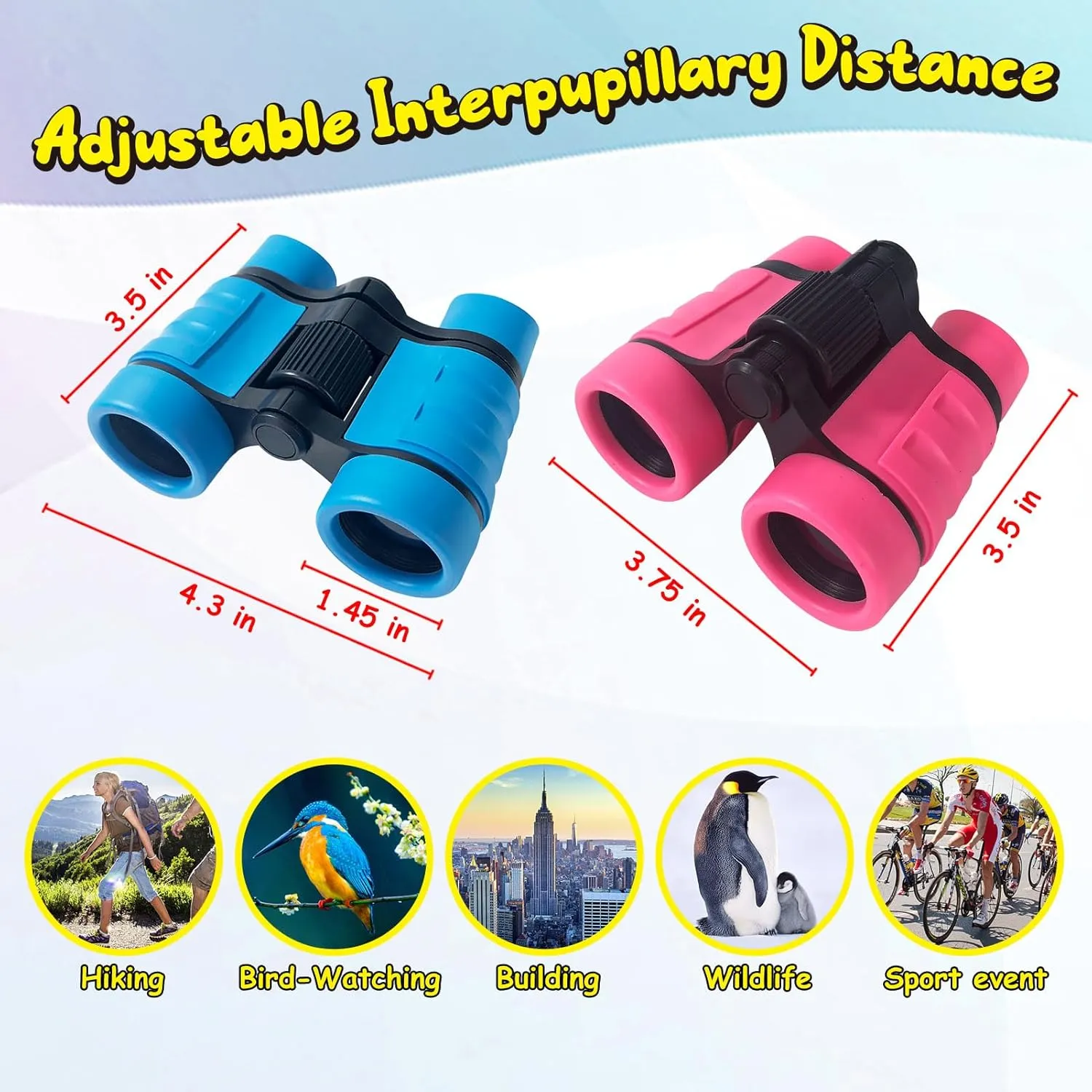 ESSENSON Binoculars for Kids Toys Gifts for Age 3-12 Years Old Boys Girls Kids Telescope Outdoor Toys for Sports and Outside Play Hiking, Bird Watching, Travel, Camping, Birthday Presents (Set of 2)