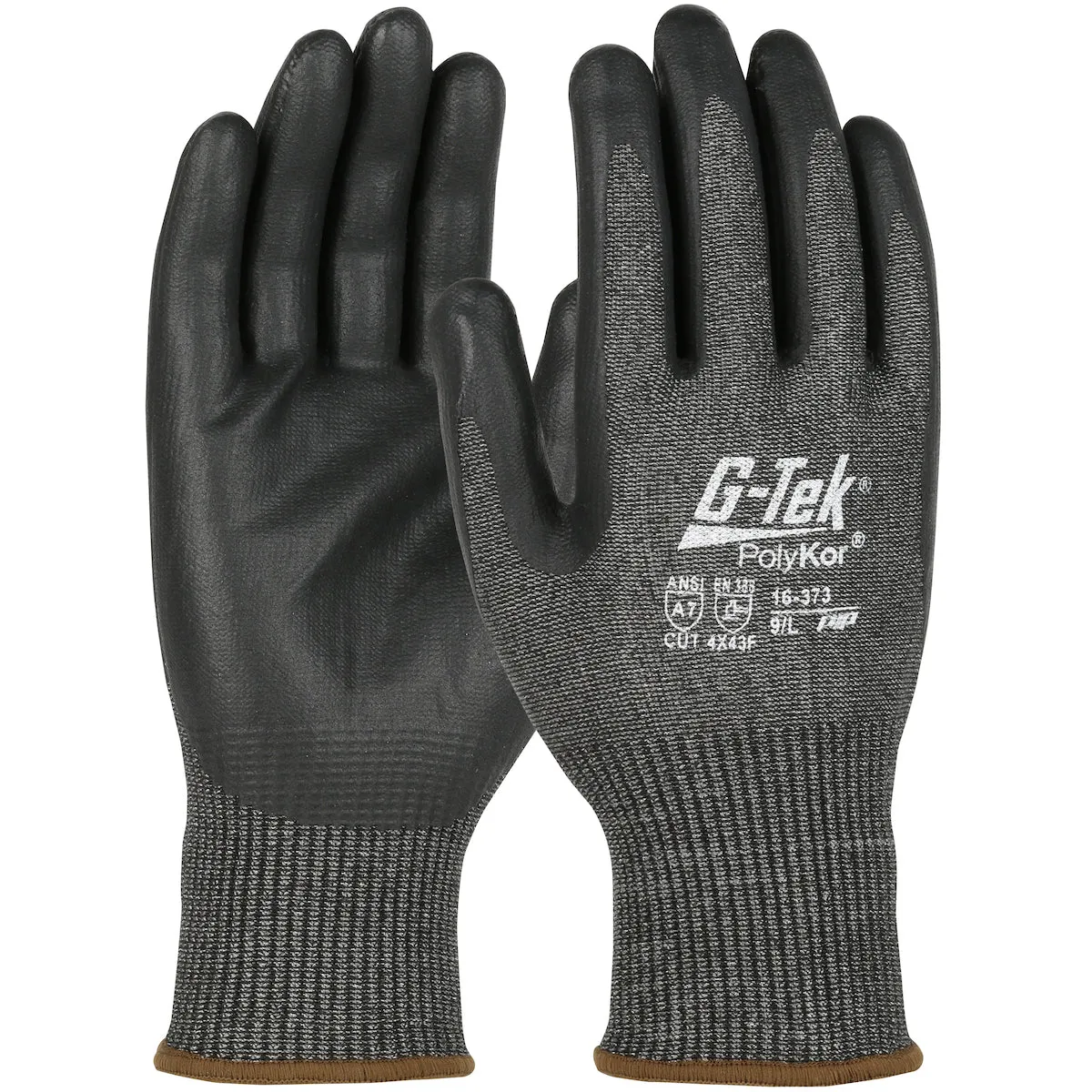 G-Tek PolyKor 16-373 Seamless Knit Nitrile Coated Foam Grip Touchscreen Compatible Cut Resistant Safety Glove (One Dozen)