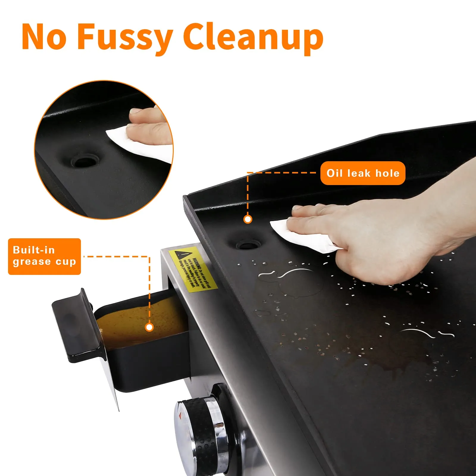 Hykolity 17 inch Tabletop Griddle with Hood, 12,000 BTU Heavy Duty Portable Propane Gas Griddle, Non-Stick Stainless Steel Flat Top Griddle for Outdoor, Cooking, Camping, Tailgating