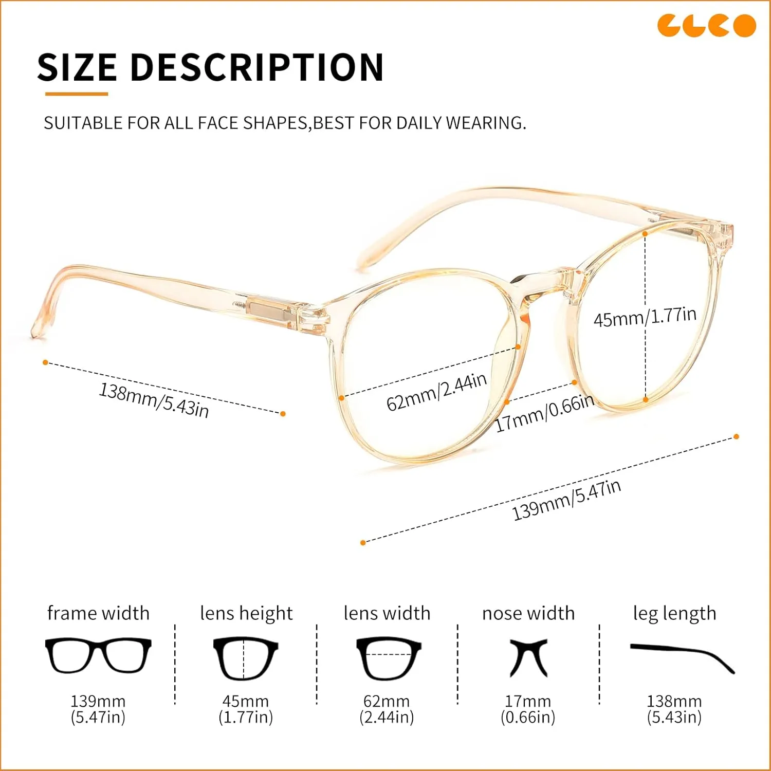 IBOANN Iconic Blue Light Glasses for Woman - Computer Glasses 99% Blue Light Blocking - Anti Eyestrain & UV Glare Protection