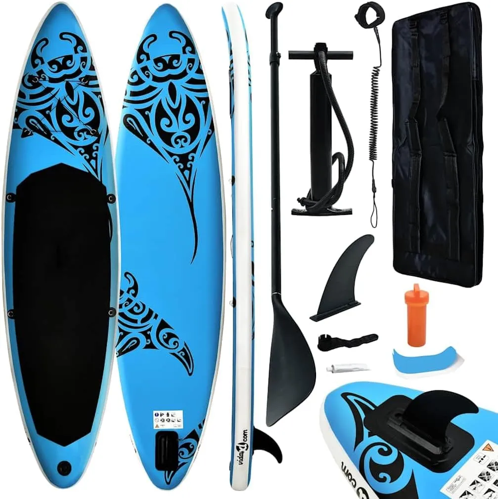 Inflatable Stand Up Paddleboard Set 144.1"x29.9"x5.9" Blue12,6KG