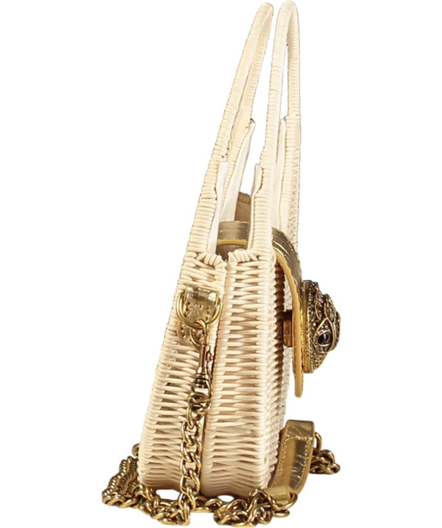 Kurt Geiger Green Chelsea Basket Rattan Small Hobo Crossbody Bag