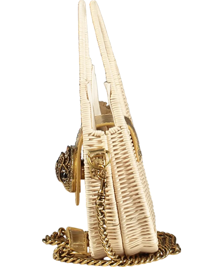 Kurt Geiger Green Chelsea Basket Rattan Small Hobo Crossbody Bag