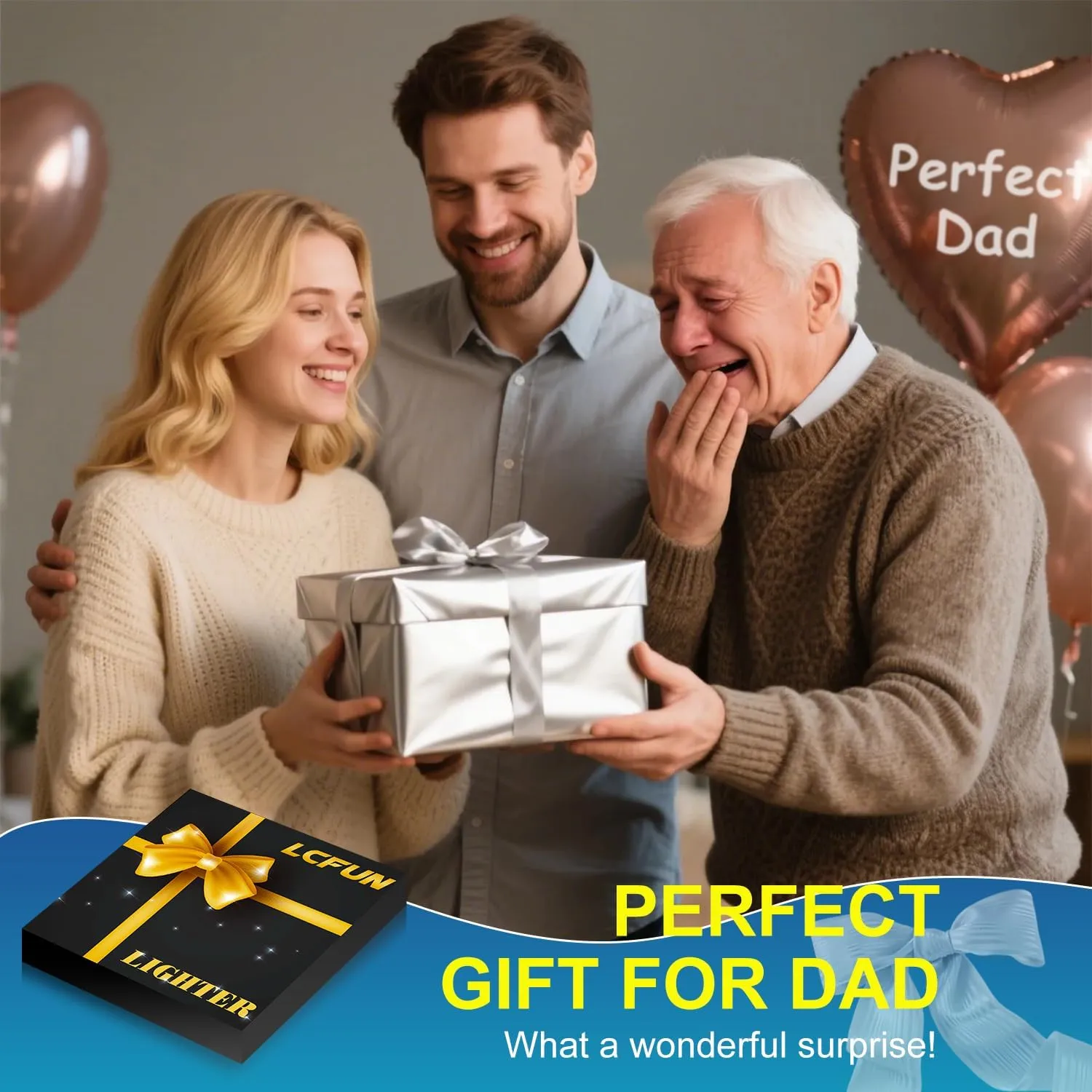 LcFun Dad Gifts for Fathers Day, Electric Lighter USB Rechargeable, Plasma Dual Arc Lighters, Windproof Flameless Lighter, Personalized Fathers Day Dad Gifts