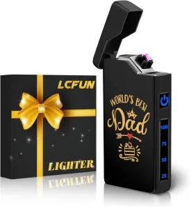 LcFun Dad Gifts for Fathers Day, Electric Lighter USB Rechargeable, Plasma Dual Arc Lighters, Windproof Flameless Lighter, Personalized Fathers Day Dad Gifts