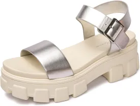 Luffymomo Women's Platform Wedge Sandals Lug Sole Sandals Adjustable Ankle Strap Chunky Heels