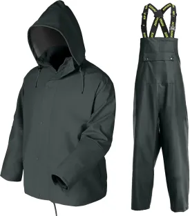 Men's Workwear PRO Rain Suit - Waterproof Jacket and Bib Pants 3-piece Set for Ultimate Safety and Comfort