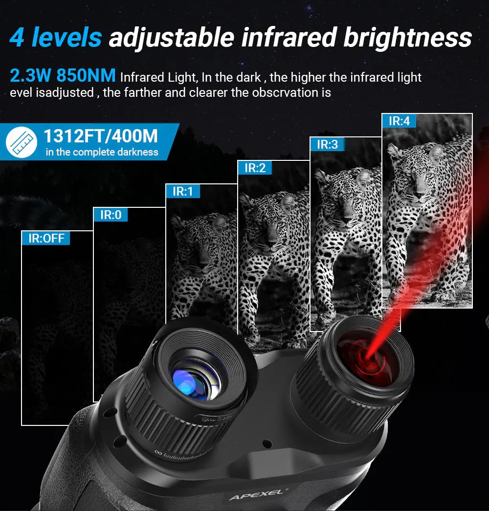 Night Vision HD Infrared Digital Military Goggles Binoculars Long Range Telescope Record and Pictures