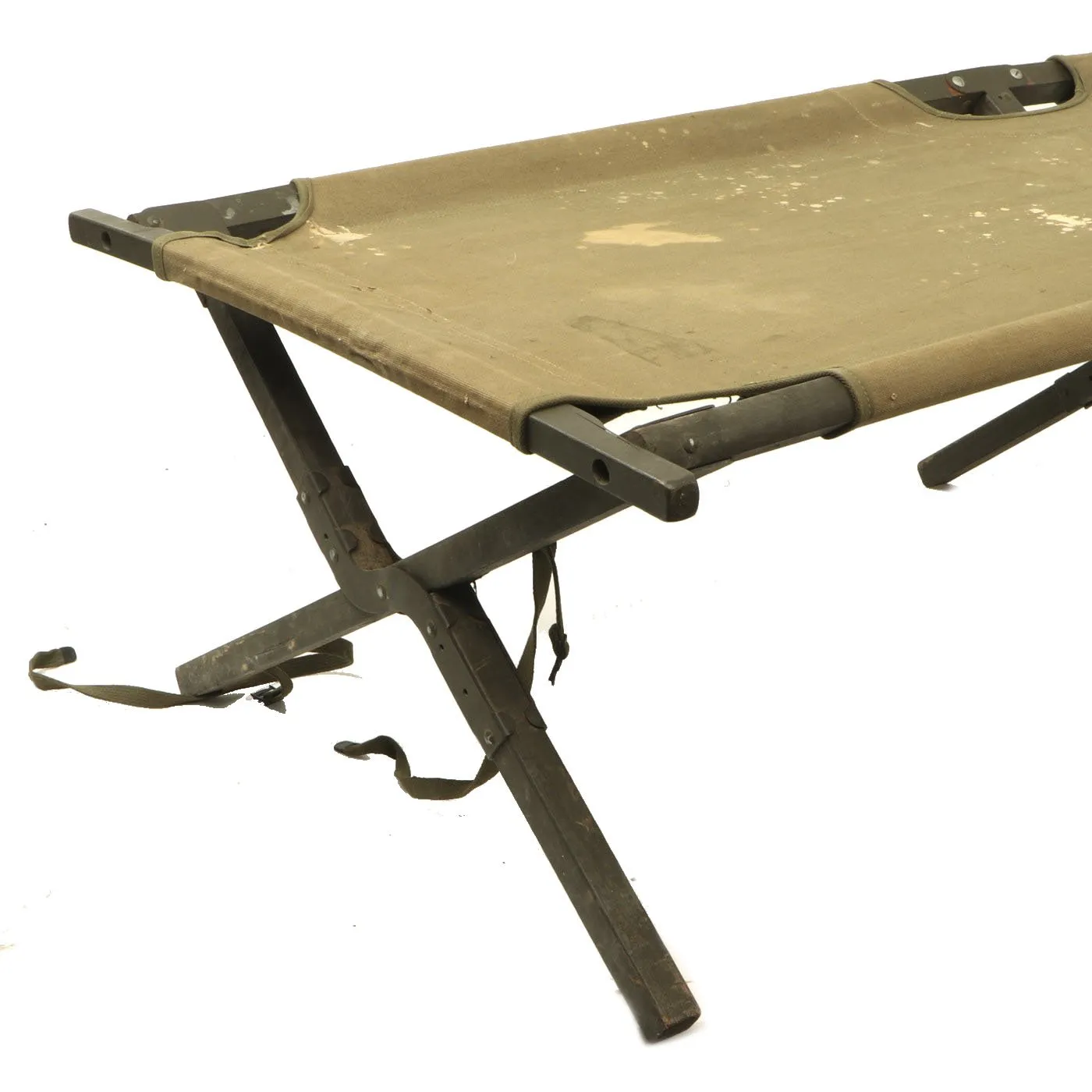 Original U.S. Army WWII and Korean War M-1938 Folding Canvas and Wood Cot