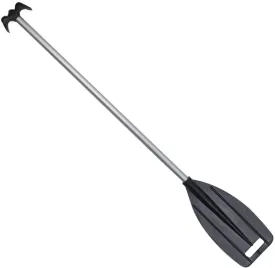 Pactrade Marine Boat Kayak Raft Paddle & Hook 4 ft Anodized Aluminum Shaft Black Plastic Blade