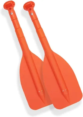 Pactrade Marine Boat Kayak Raft Set of 2 Mini Telescopic 21'' - 42'' Paddle Orange Blade Round Grip No Direction Limit (2 pcs)