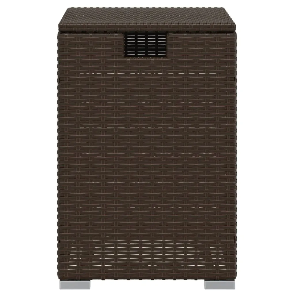 Propane Tank Cover Table Brown 40x40x60 cm Poly Rattan