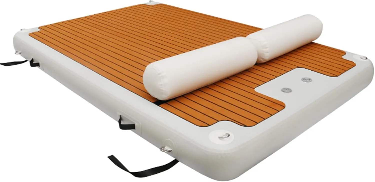 PVC Inflatable Water Floating Bed, Outdoor Inflatable Floating Raft, Swimming Pool Yacht Leisure Platform Mat, Inflatable Fishing Floating Bed,1.5 * 2.5m/4.9 * 8.2ft