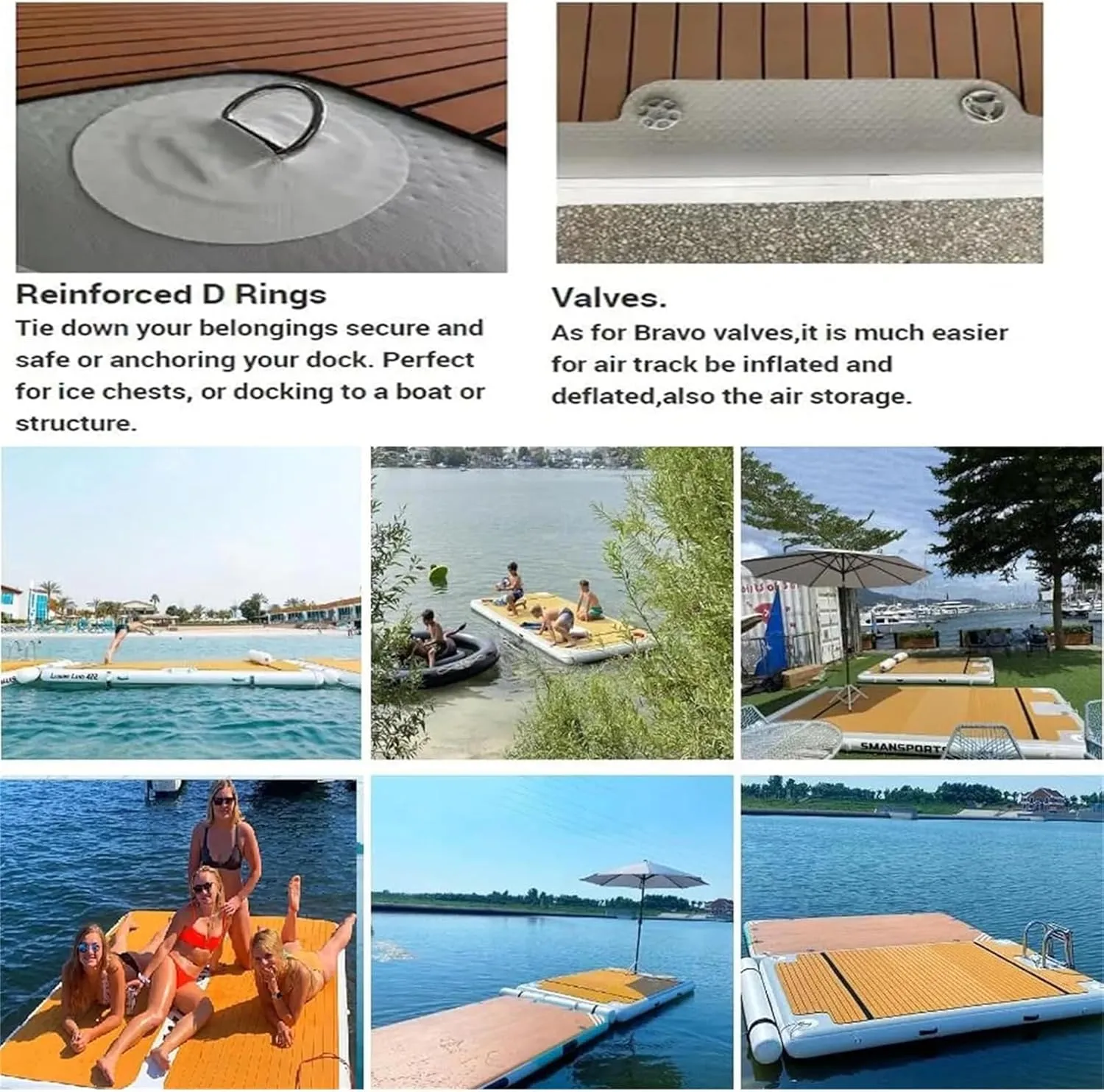 PVC Inflatable Water Floating Bed, Outdoor Inflatable Floating Raft, Swimming Pool Yacht Leisure Platform Mat, Inflatable Fishing Floating Bed,1.5 * 2.5m/4.9 * 8.2ft