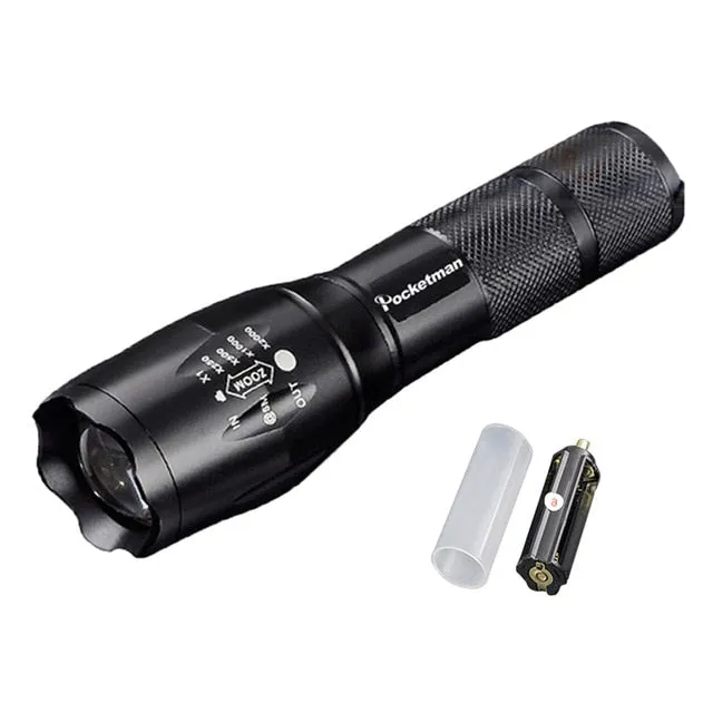 Super Bright  XM-L T6 L2 XP-L LED Flashlight Rechargeable Zoomable Linternas Torch Light by 1*18650 or 3*AAA Lamp Hand Light z50