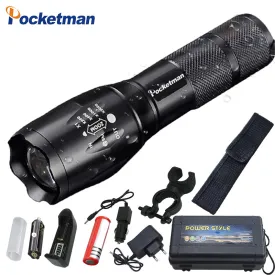 Super Bright  XM-L T6 L2 XP-L LED Flashlight Rechargeable Zoomable Linternas Torch Light by 1*18650 or 3*AAA Lamp Hand Light z50