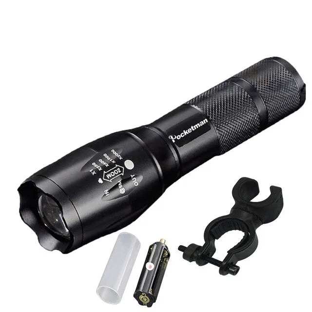 Super Bright  XM-L T6 L2 XP-L LED Flashlight Rechargeable Zoomable Linternas Torch Light by 1*18650 or 3*AAA Lamp Hand Light z50