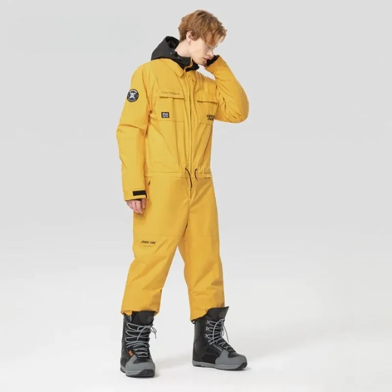 Unisex Winter Waterproof Warm Ski Overalls Suit