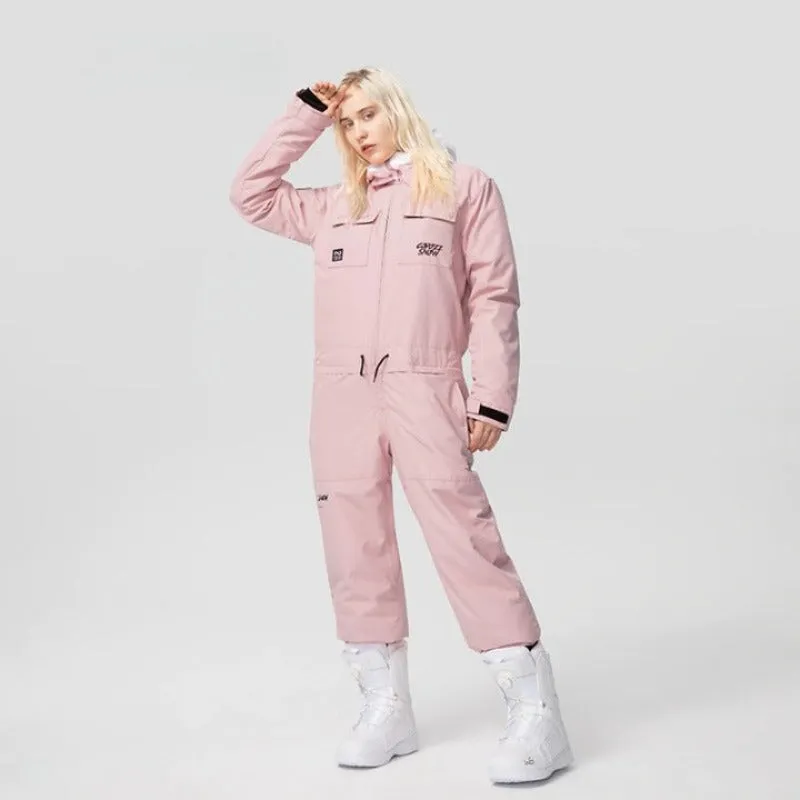 Unisex Winter Waterproof Warm Ski Overalls Suit
