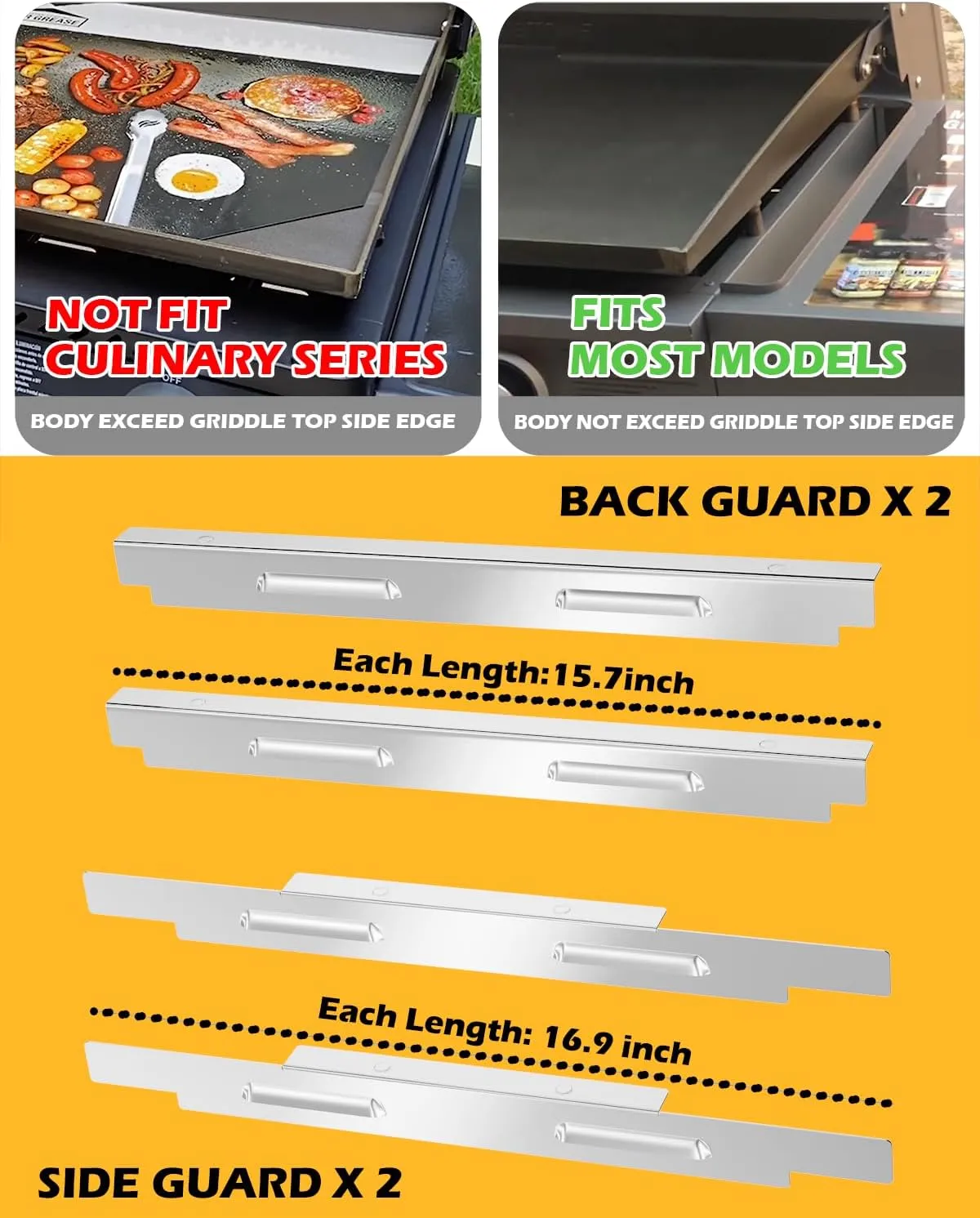 Upgraded Wind Guards for 36 inch Blackstone Griddle, Blackstone Griddle Accessories, Magnetic 430 Stainless Steel Wind Screens, Hold Heat, Protect Flame, Save Gas