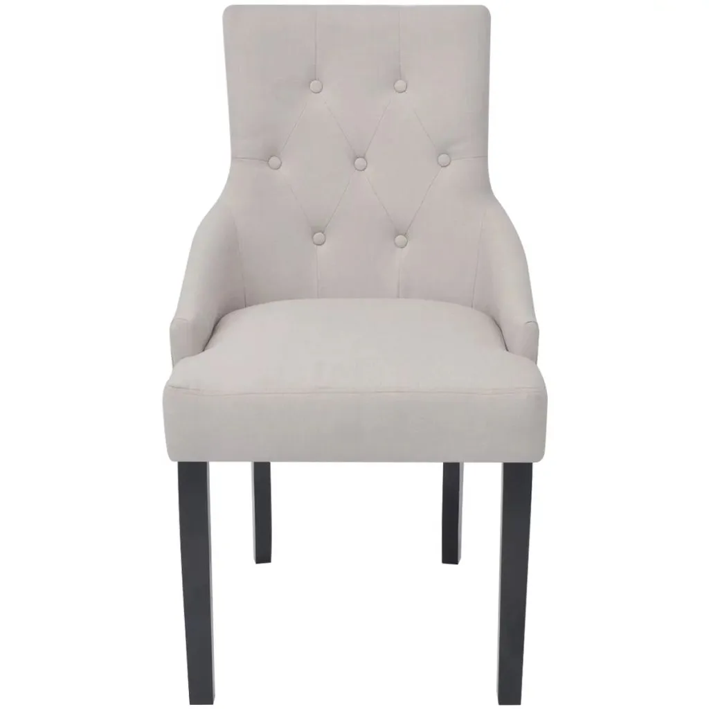 vidaXL Dining Chairs 2 pcs Cream Fabric