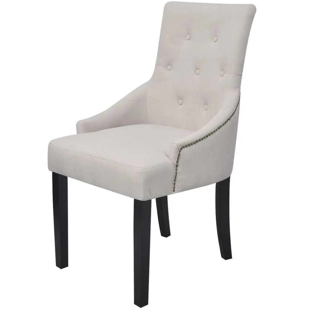 vidaXL Dining Chairs 2 pcs Cream Fabric