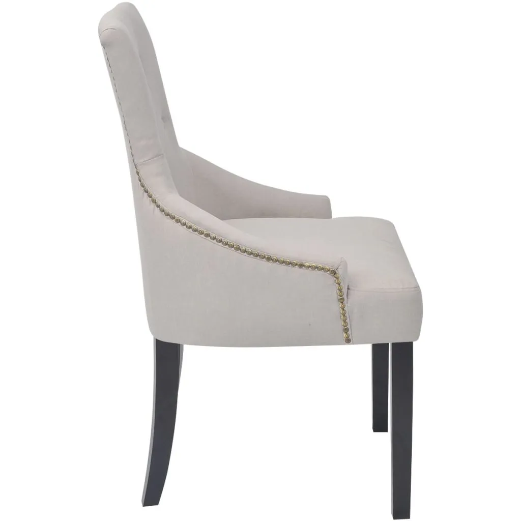 vidaXL Dining Chairs 2 pcs Cream Fabric