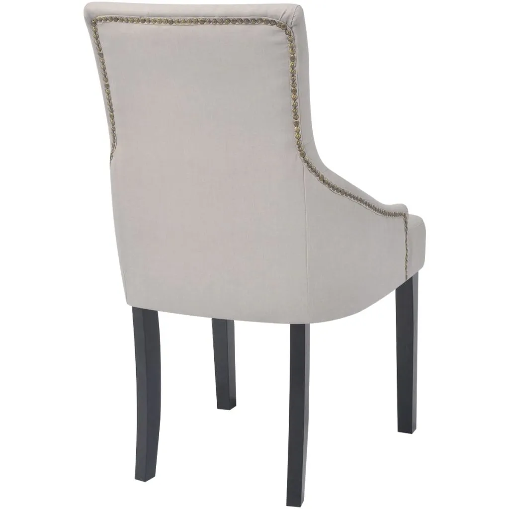 vidaXL Dining Chairs 2 pcs Cream Fabric