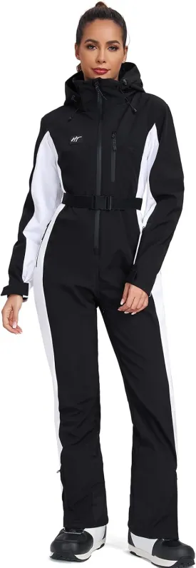 YEEFINE Women's Ski Suit One Piece Jumpsuits Snowsuits Waterproof Winter Snow Snowboarding Suits
